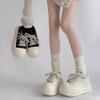 Fashion tribe thick sole heightening simple lace-up casual board shoes women's 2025 autumn new sports shoes little white shoes tide