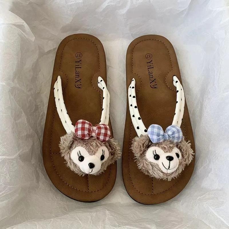 Cute Versatile Flat-bottomed Flip-flops for Women's Summer Wear New Cute Lightweight Soft-bottomed Cool Slippers