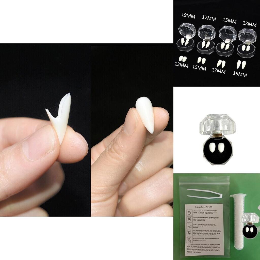 Realistic Halloween Vampire Fangs Teeth Kit With Solid Adhesive And Customizable Sizes