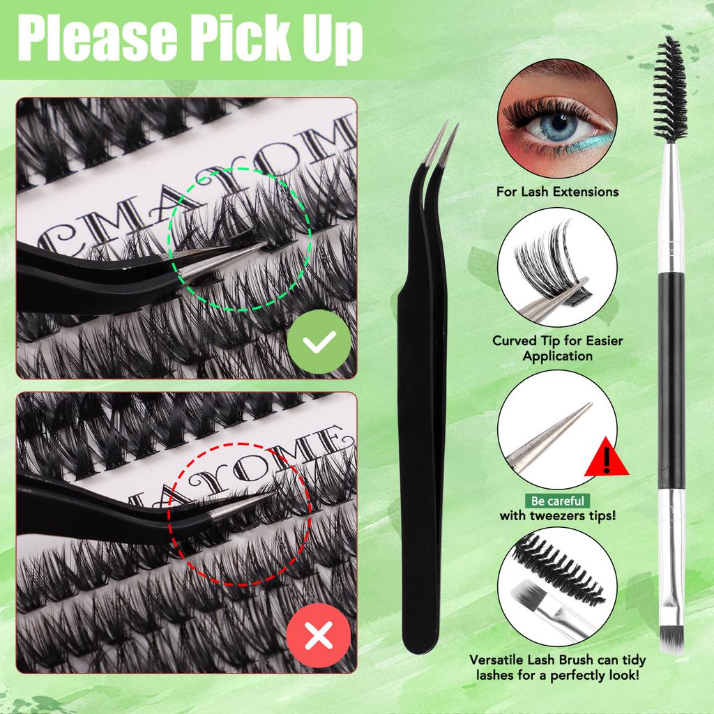 640 Büschel D Song Einzelbüschel Falsche Wimpern Set 10-16Mmdiy Segmentiertes Grafting Dicke Wimpern