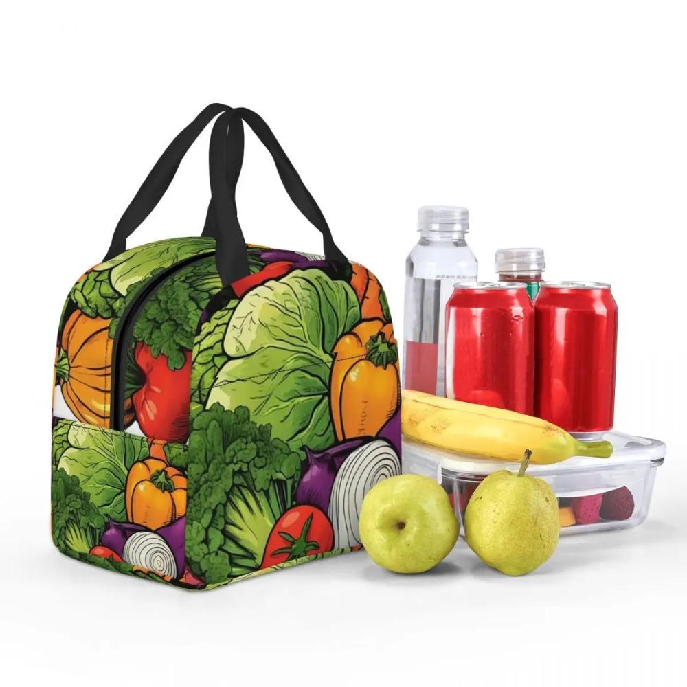 Fresh Vegetable Pattern Insulated Lunch Bag for Kids School Cooler Thermal Food Box Tote Portable Lunch Boxes Container