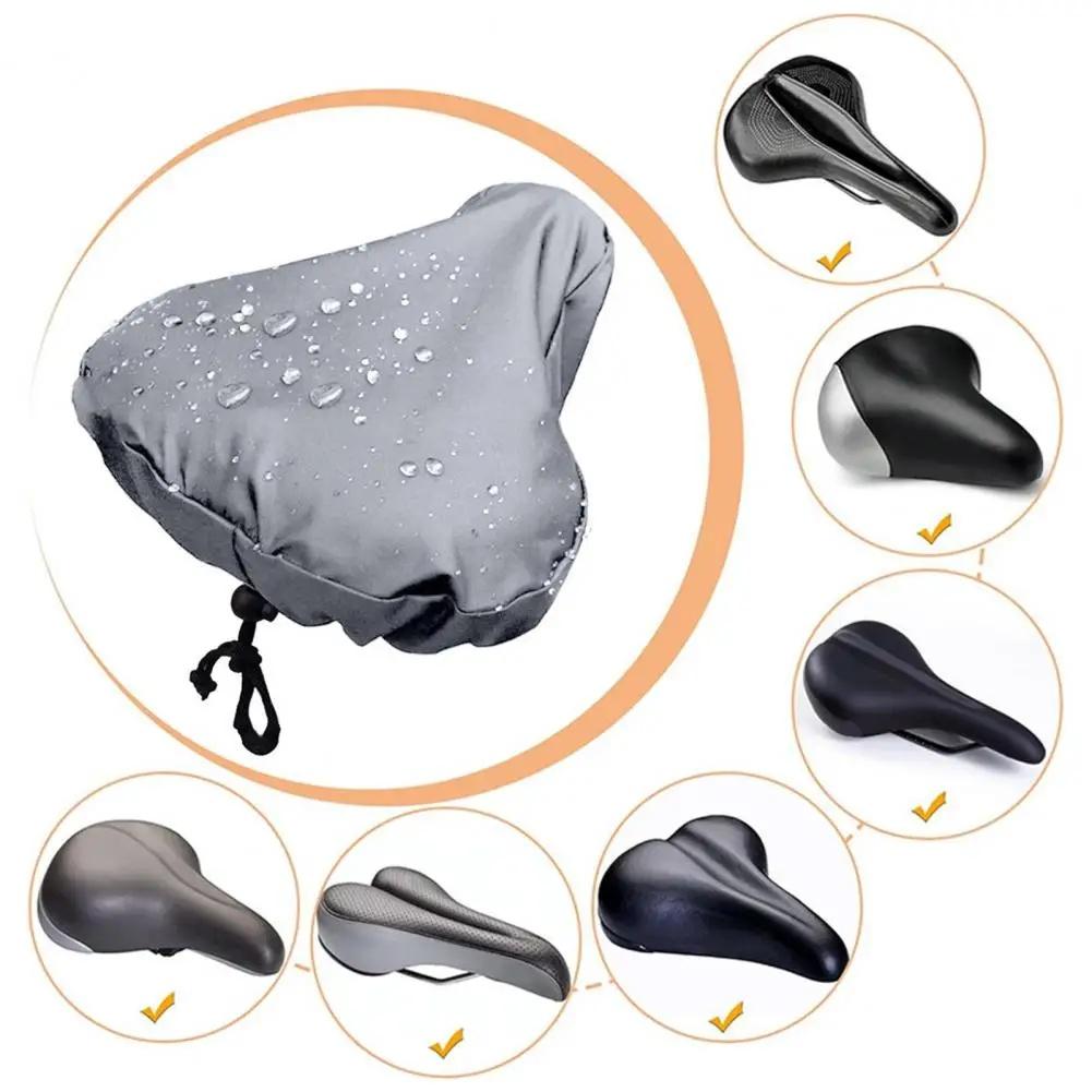Bike Seat Cover with Adjustable Drawstring Waterproof Oxford Cloth MTB Road Mountain Bicycle Saddle Sun Dust Protector Cover