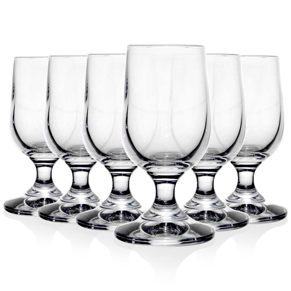 6x Vodka Shot Glasses with Stem Set 20 Ml