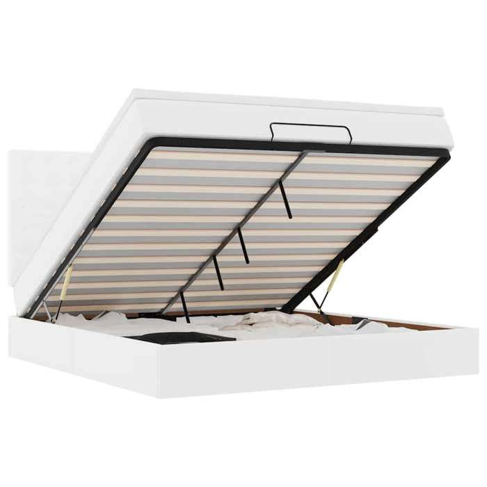 VidaXL Cadre de lit ottoman avec matelas blanc 160x200 cm similicuir 3313861