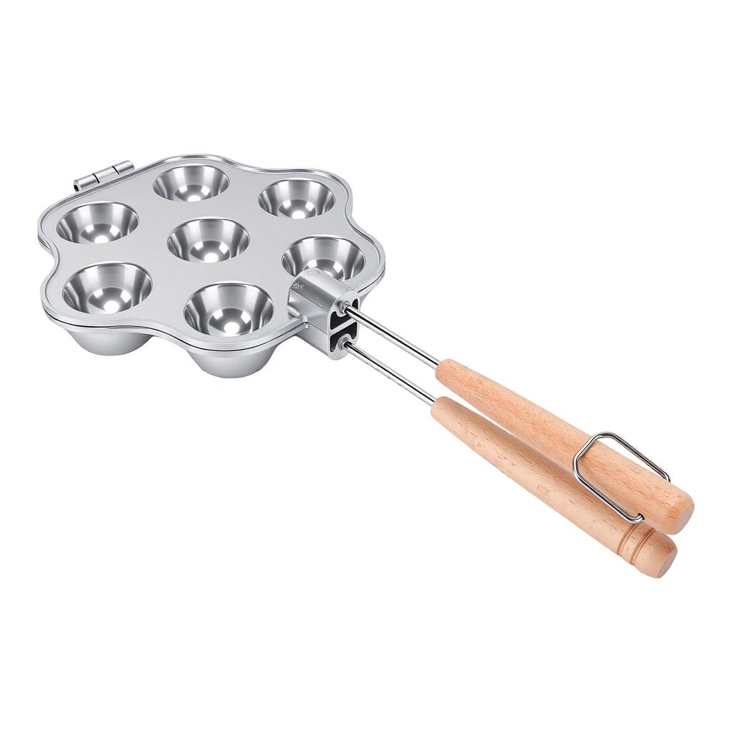Open Pies Cookie Maker Anti Stick Aluminum Alloy Open Pies Cookie Baking Maker with Wood Handles for Tarts Cupcakes