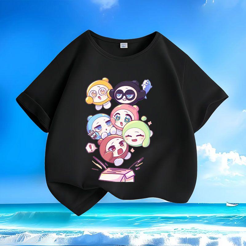 Children's Fashionable and Cute T-shirts, Loose Tops for Boys and Girls in Summer