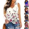 Podkoszulki plus size dla kobiet, dekolt w serek, bez rękawów, z nadrukiem, letnie topy bez rękawów. Casual Tanks