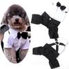 Fashion Dog Pet Puppy Clothes Tuxedo Shirt Suit Bow Tie Stylish Wedding Apparel