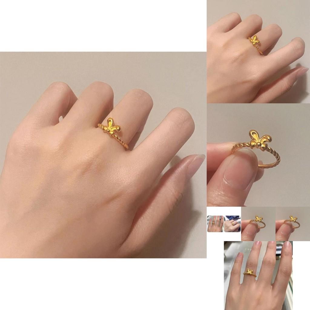 Stunning 2023 Fashionable Bowknot Rabbit Ear Ring Crafted From Gold Plated Copper