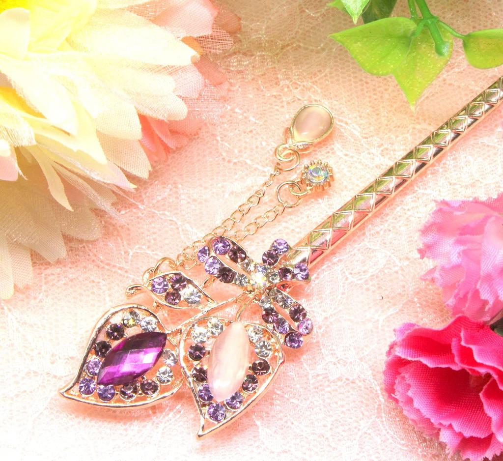 [Miaomyao] Miaomyao Hairpin (Kanzashi) - Single Hair Ornament for Traditional Japanese Clothing (Tomesode, Kimono, Etc.) - Antique Metal Hair