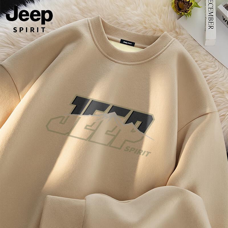 JEEP SPIRIT Men's 420G Heavyweight Fleece-Lined Crewneck Sweatshirt