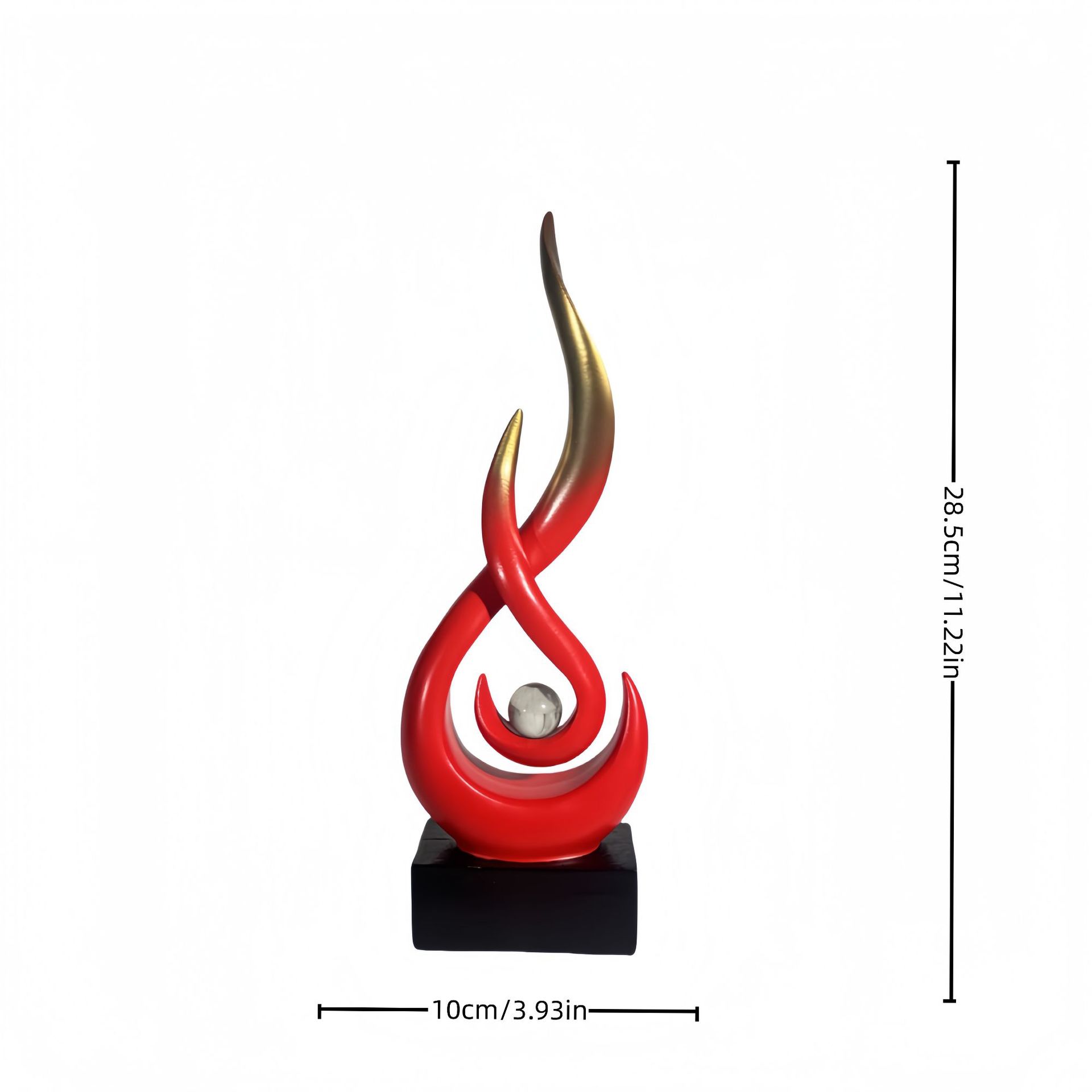 

Creative High-End Flame Pearl Ornament, Perfect For Housewarming Gifts, Living Room And Wine Cabinet Decoration, Soft Furnishing Home Deco Red gold Flame Playing wi
