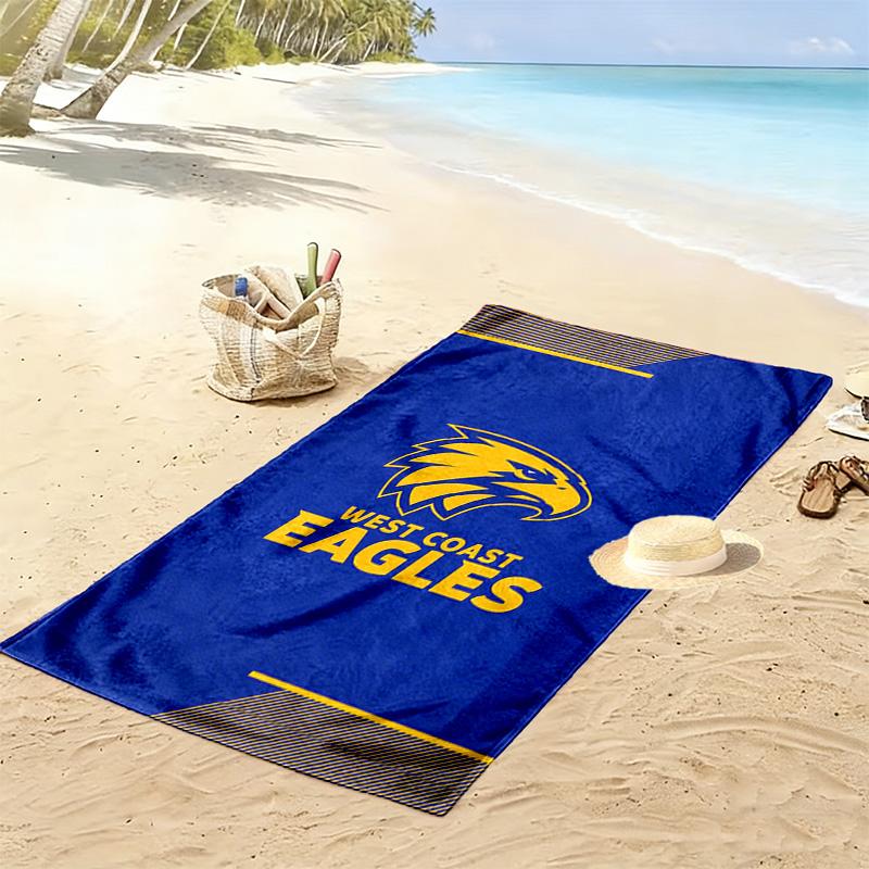 West Coast Eagles Print Beach Towel, Large Soft Quick Dry Towel for Beach Camping Swimming