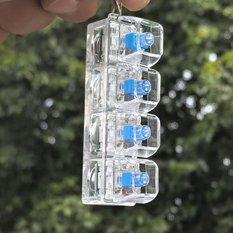 

4 Keys Mechanical Keyboard Keychain Fidget Toy, Stress Relief Finger Press Button Anti-Anxiety Office Calming Decompression Toy one size