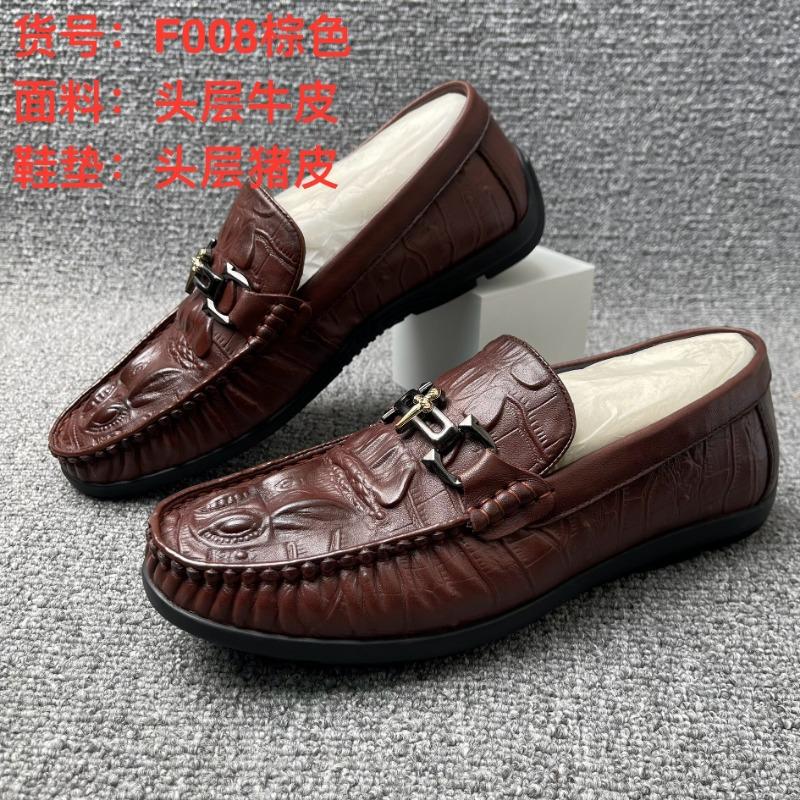 First layer cowhide men's leather shoes Doudou shoes genuine leather men's casual leather shoes medium men's shoes