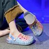 Summer Men's & Women's Sandals Tie-Dye Pattern Clogs Slip On Lightweight Two-Way Wear Garden Clogs Non-Slip Beach Slides
