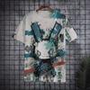 Sommer Herren Freizeit Mode Kreativ Lässig Täglich T-Shirt Locker Lässig T-Shirt 3D Digital Farbe Gedrucktes T-Shirt