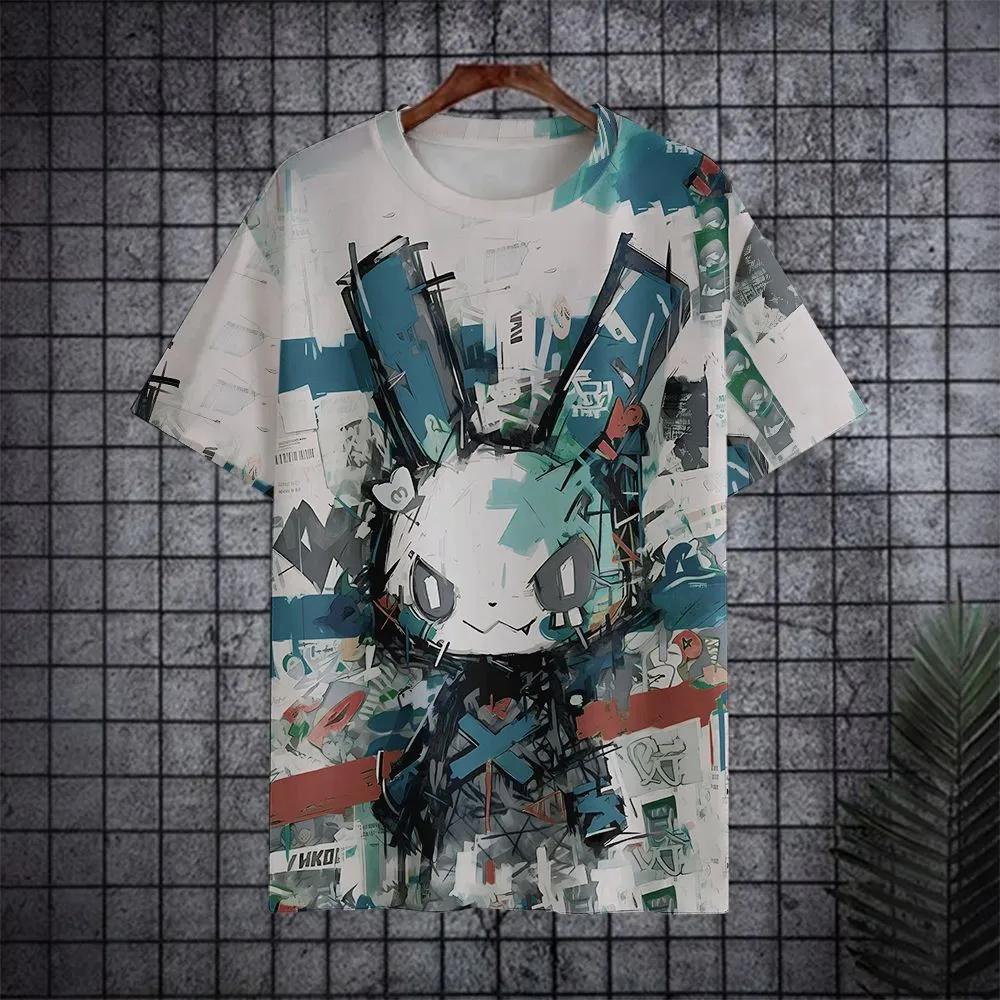 Sommer Herren Freizeit Mode Kreativ Lässig Täglich T-Shirt Locker Lässig T-Shirt 3D Digital Farbe Gedrucktes T-Shirt