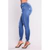 Jeans strappati casual alla moda da donna Pantaloni jeans elasticizzati con grande elasticità Jeans skinny per donna