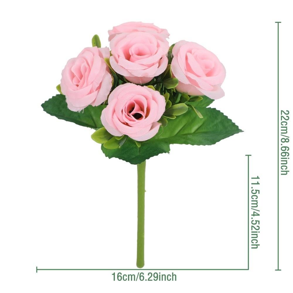 

DIY Floral Simulated Rose Bouquet Dyed Edged Simulation Flowers Flower Bouquet Photography Props 02-Pink
