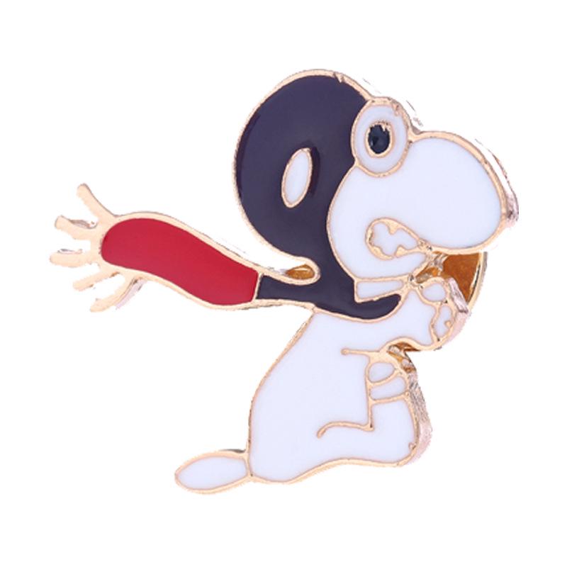 Snoopy Cartoon Brooch: Cute Anime Badge for Bags, Uniforms, Scarves - Creative Gift for Students & Men