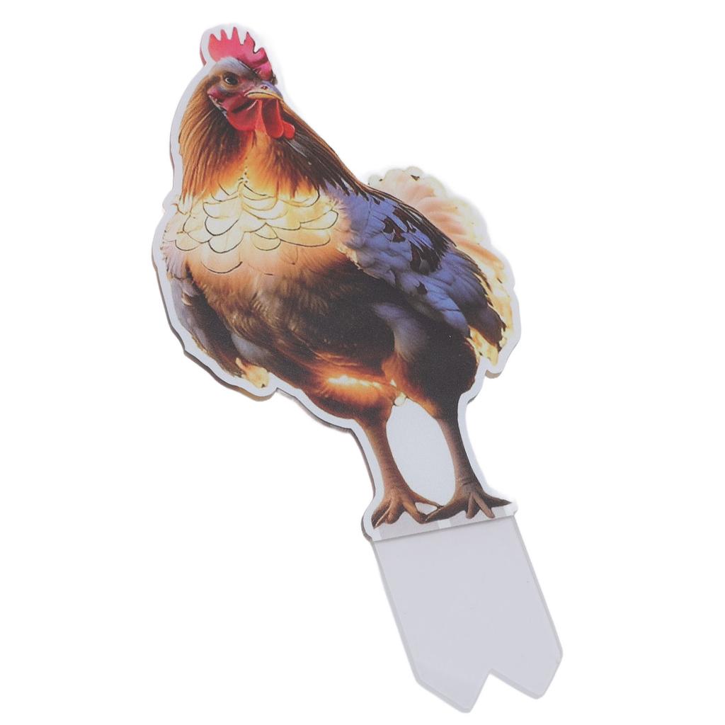 Xmas Chicken Yard Sign with Stake Acrylic Water Resistant Double Sided Xmas Rooster Outdoor