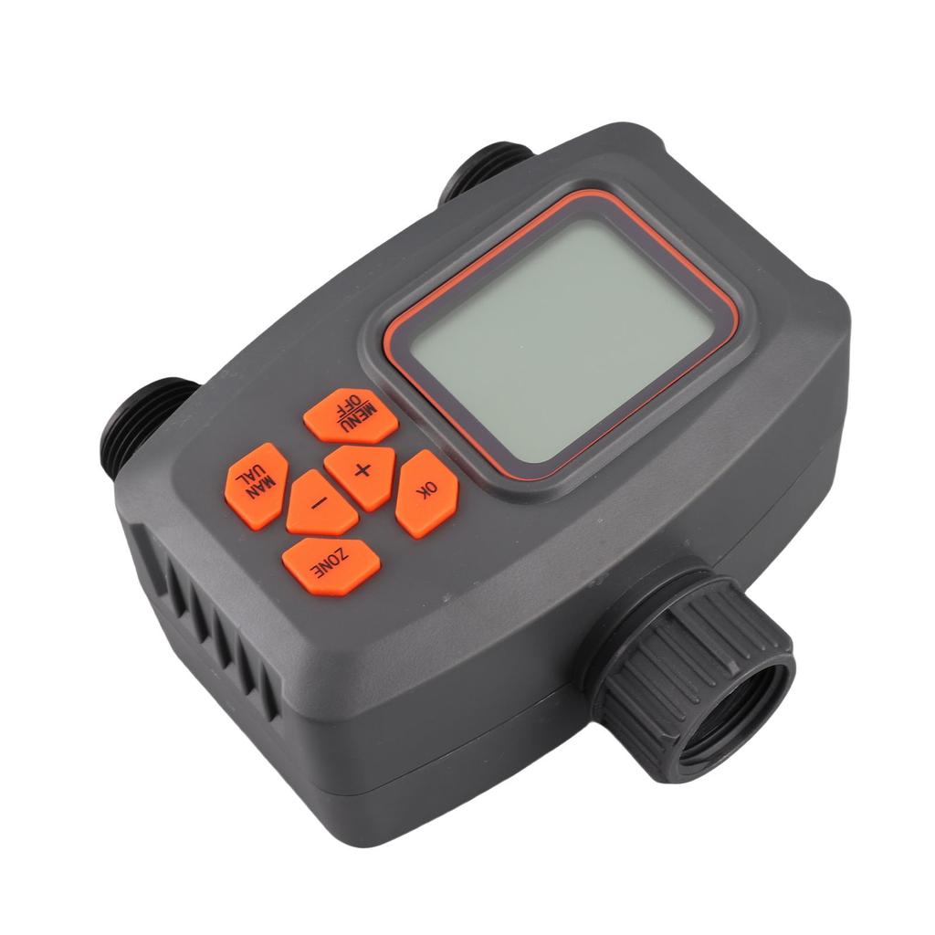 2 Outlet Hose Watering Timer with Rain Sensor, Automatic Irrigation Controller for Lawns, Gardens, Plants, G3Celsius4 Male to G1Celsius2 Female Adapte