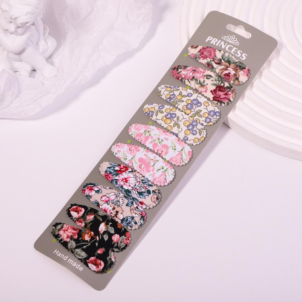 Variety Printing Bb Clip Set Small Fresh Embroidery Edge Clip Macaron Fabric Hair Accessories 2760
