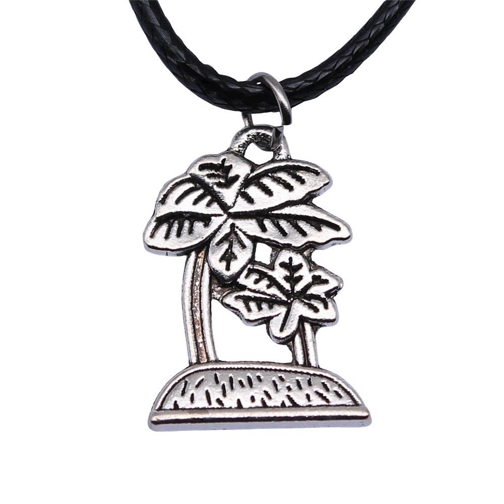 45cm Halskette Lederkette Großes Blatt Blume Kinderschmuck Materialien QN042