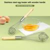 1pcs Stainless Steel Eggbeater Cream Mixer Spin Stirrer Egg Whisk Manual Wood Handle Knead Dough Rotary Eggbeater Stiring Stick