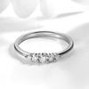 Smyoue 0.13CTTW 2.5mm Certified Moissanite Rings for Women 5 Stones Sparkling Silver 925 Wedding Band Mach Diamond GRA
