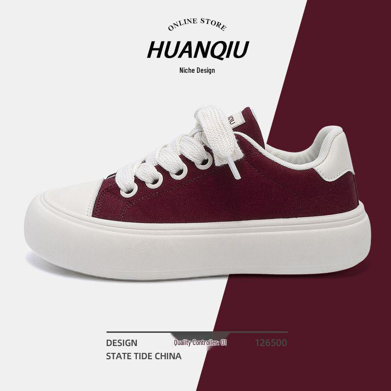 

Men s Trendy Summer 2025 Korean-Style Height-Increasing White Canvas Sneakers 39