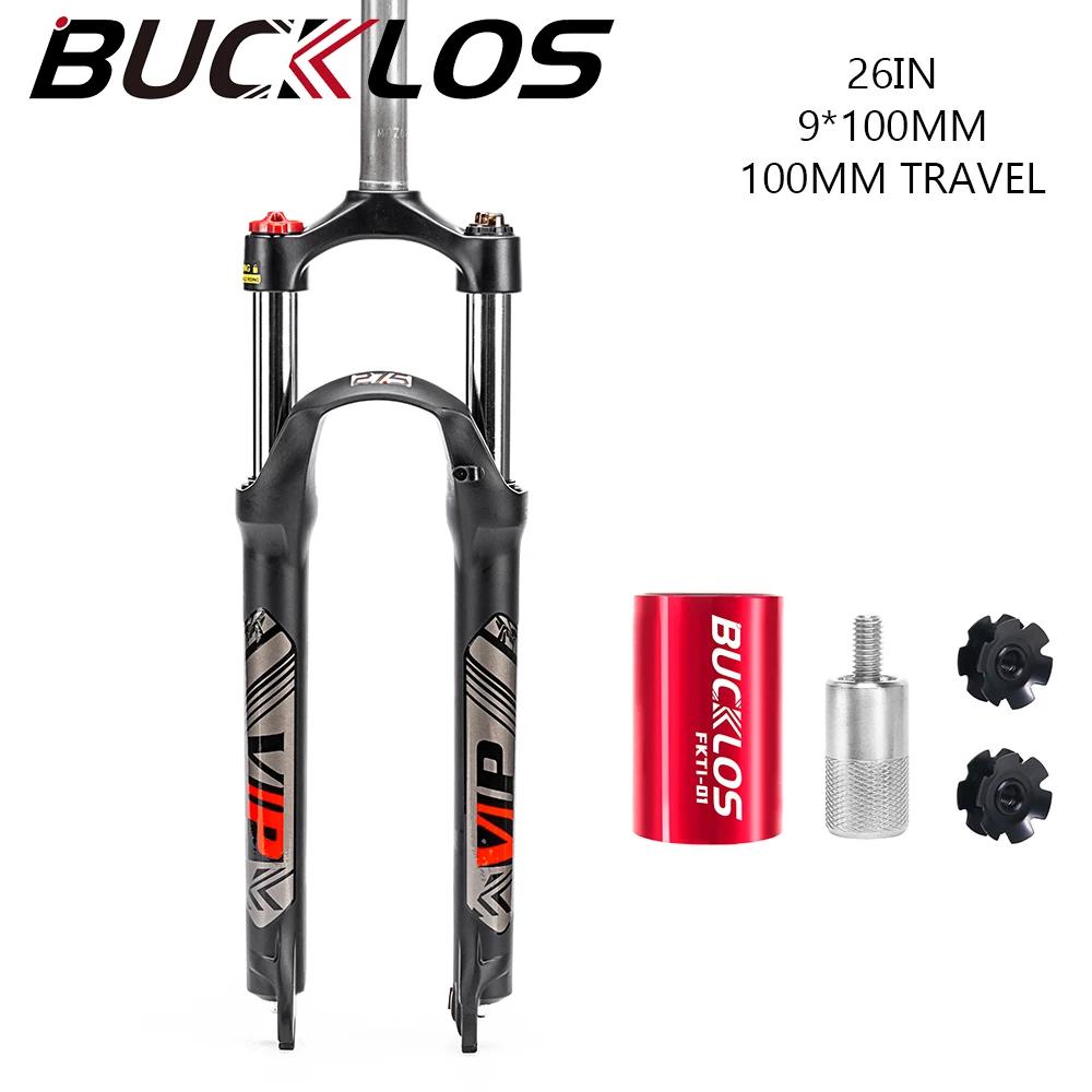 BUCKLOS Bicycle Front Fork 26 27.5 29inch MTB Fork 9*100MM QR Mountain Bike Forks Aluminum Alloy Suspension Bicycle Forks 26 - Fork