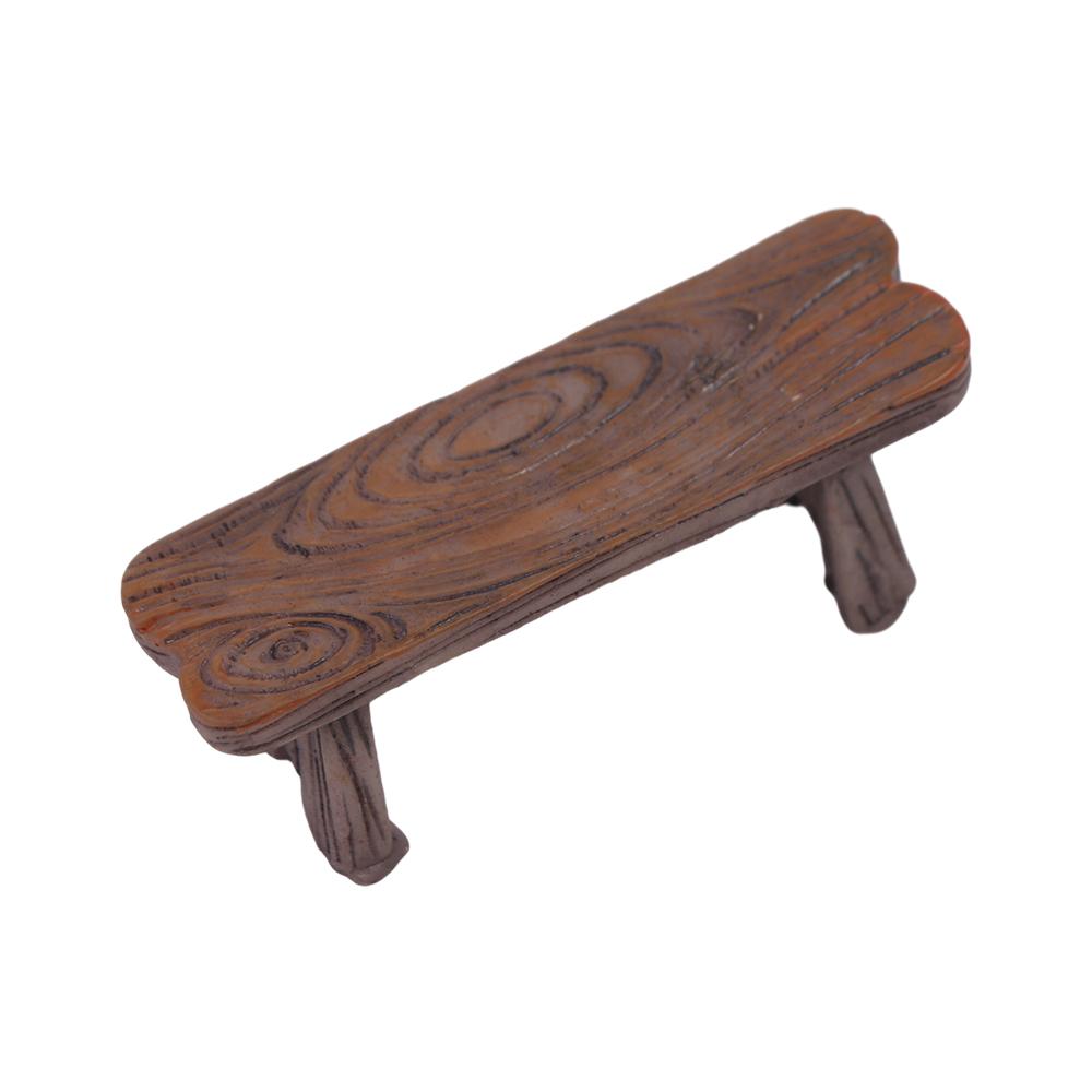 Wooden Dollhouse Miniature Wooden Bench Doll Furniture Mini Dollhouse Wooden Chair Doll House Decor Romantic