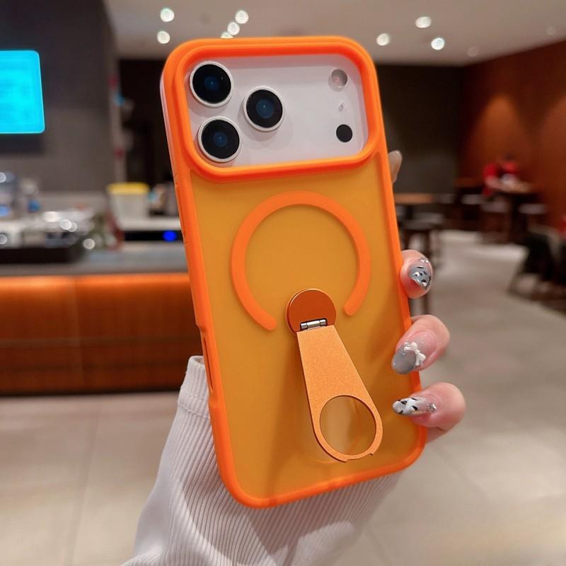 

IPhone 17 PROMAX Pull Ring Magnetic Bracket Phone Case Suitable Apple 16 Skin Texture Matte Hard Protective Cover 15 iPhone 17 PROMAX