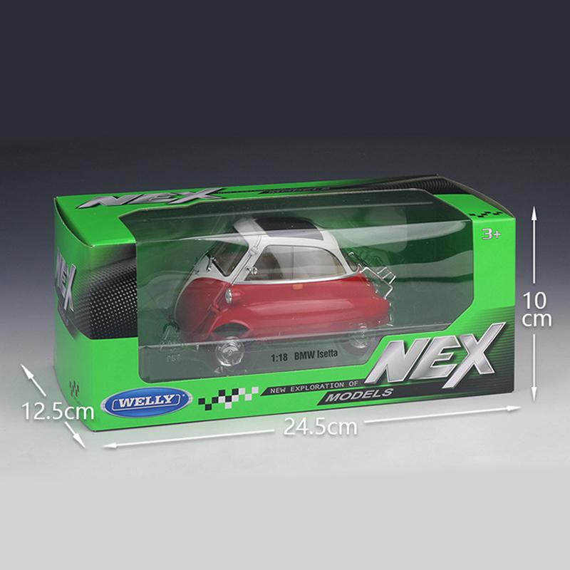 1/18 WELLY BMW Isetta Alloy Car Model Diecasts Metal Toy Vehicles Car Model High Simulation Collection Childrens Gifts