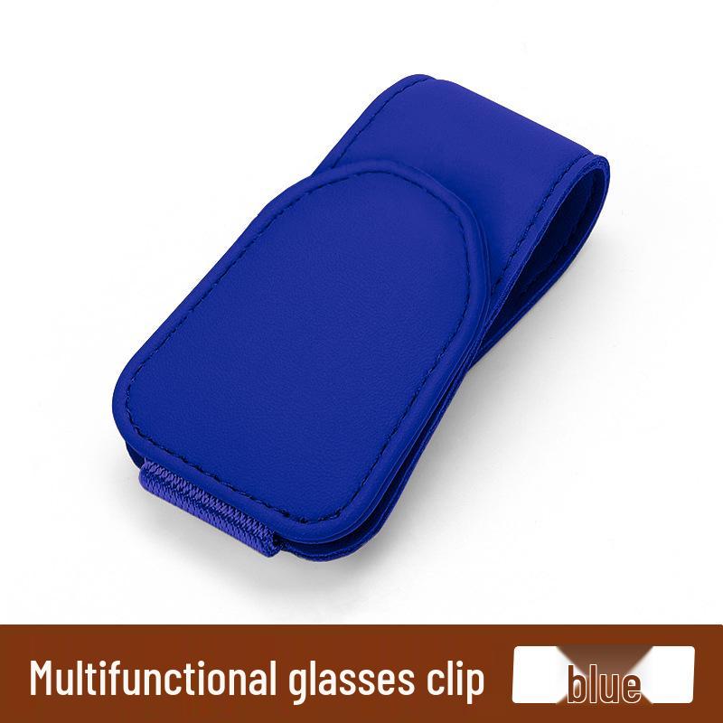 Multifunctional Car Visor Clip and Card Holder with Microfiber Leather
