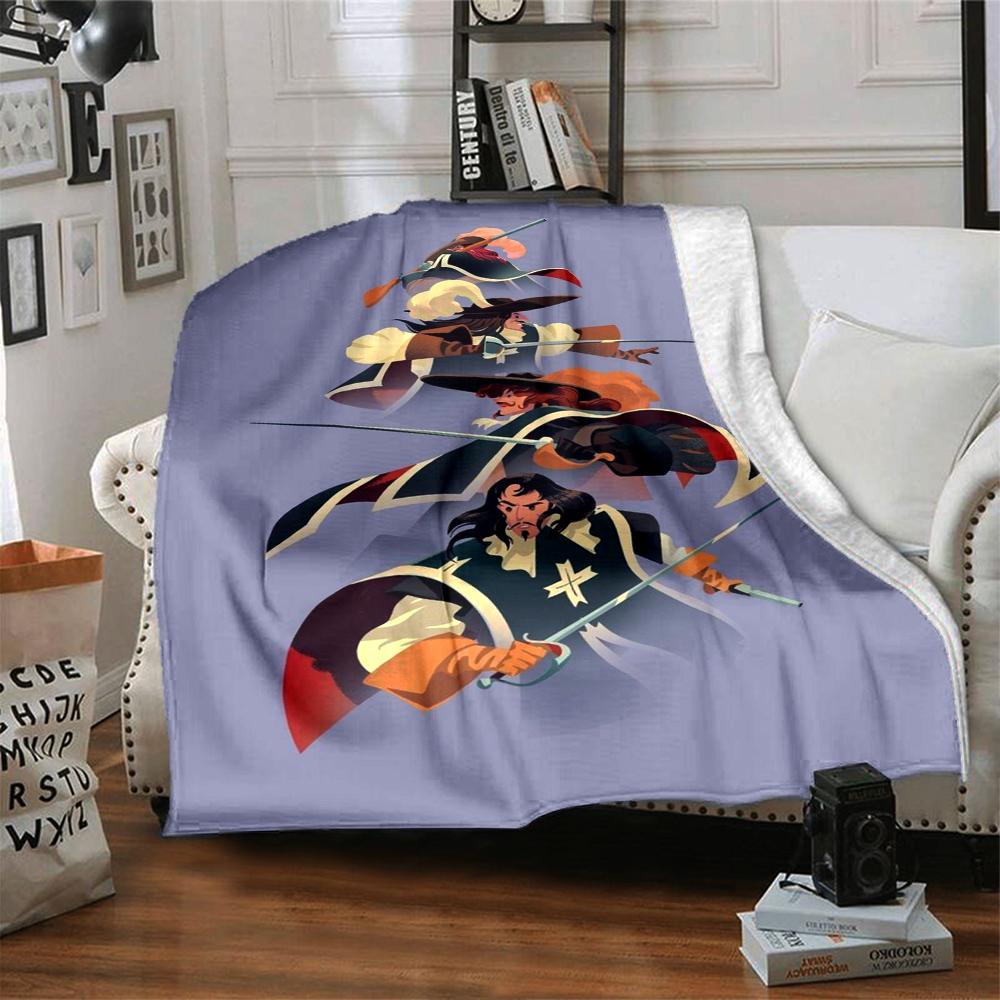 The Three Musketeers Theme Printed Blanket - Perfect for Couch, Bed, Travel & Outdoor Use | Machine Washable, Cozy & Durable.