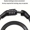 4-Digit Bicycle Password Lock, Anti-Theft Portable Bike Lock, Suitable for Mountain And Road Bikes