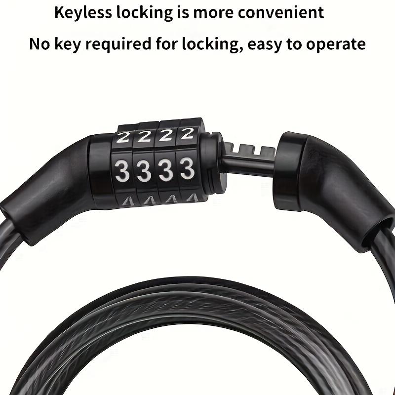 4-Digit Bicycle Password Lock, Anti-Theft Portable Bike Lock, Suitable for Mountain And Road Bikes