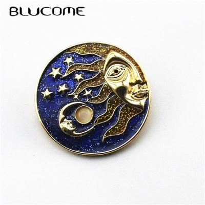 Vintage Handmade błyszczące słońce księżyc broszki dla kobiet dzieci gwiaździste niebo chmura broszka emaliowana seria mleczna droga akcesoria szpilki