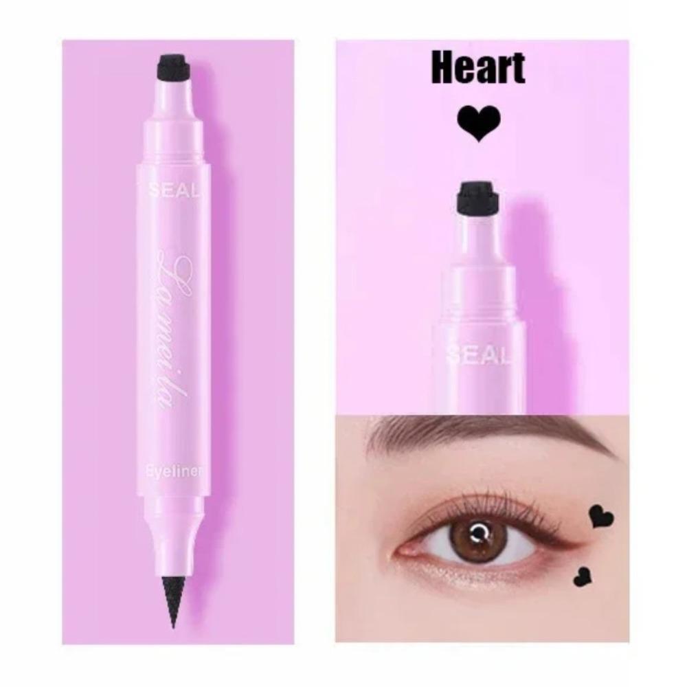 Schwarzer Eyeliner Stempel Dreieck Doppelseitiger Flüssiger Eyeliner Wasserdicht Schweißfest Schnell Trocknender Eyeliner Make-up Stempel Werkzeug Kosmetik