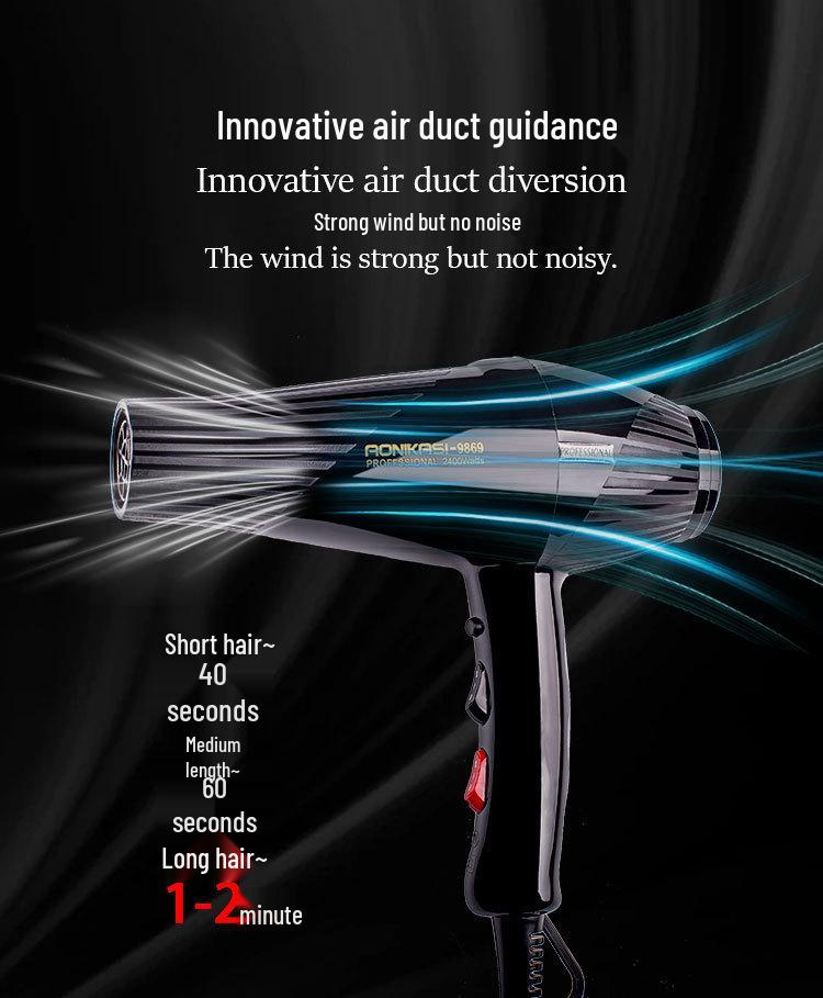 9869 Salon-Quality High Power Hair Dryer with Constant Temperature & Dual Air Modes