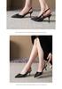 128-8 Summer Pointed Toe Stiletto High Heels: Single Strap, Closed Toe, Versatile for Daily Wear, Slimming Fit.