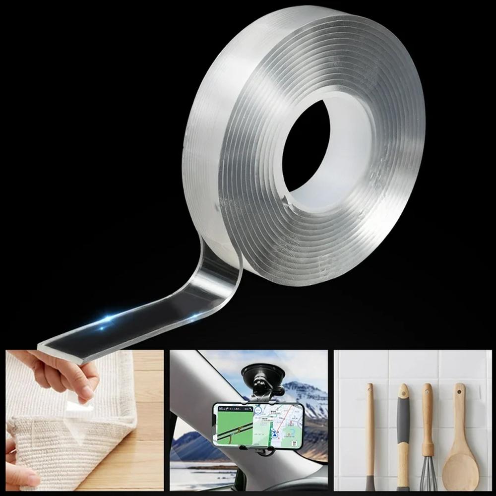 1/2/3/5m Nano Tape 1-5Pcs Super Strong Double Sided Adhesive Tape Non-slip Waterproof Transparent Tape For Bathroom Kitchen