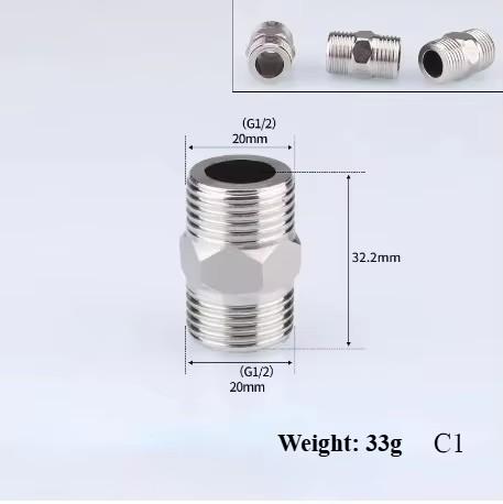 201/304 Stainless Steel 1/2", 3/4" BSP Threaded Plumbing Fittings (Reducing Elbow, Tee, Coupler, Butt Joint) - 1/2" BSP Male-Fem