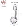 Heart-Shaped Zircon Titanium Steel Navel Rings - Customizable European & American Design (2022)