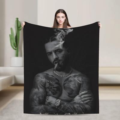 Maluma Rapper  Flannel Blanket Autumn  Super Warm Throw Blanket for Students Living Room Pattern Bedspread Sofa Bed Cover