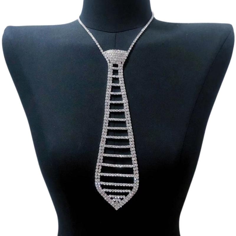 Rhinestones Necktie Female Party Decoration Tie Casual Trendy Wedding Party Tie for Weddings and Event