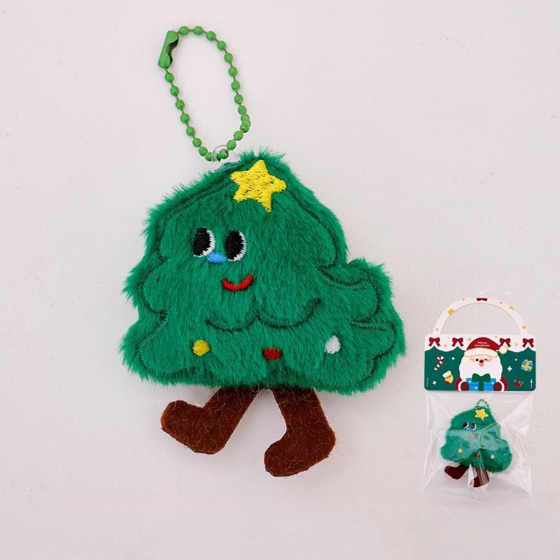 

Christmas Plush Ornament Cute Santa Claus Snowman Stars Keychain Portable Bag Pendant Backpack Hanging Decor Gift For Friends